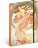 NOTES ALFONS MUCHA - TANEC, LINKOVANÝ, 13 X 21 CM