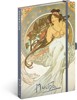 NOTIQUE NOTES ALFONS MUCHA - HUDBA, LINKOVANÝ, 13 X 21 CM